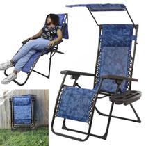 Cadeira Espreguiçadeira Praia Reclinavel Piscina Jardim Quintal Lazer Verao Varanda Dobravel Portatil Pescaria Acampamento Ar Livre Gravidade Zero