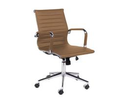 Cadeira Esteirinha Diretor Khaki em material sintético - Base Giratória Cromada - Modelo D823-4B-K - 5% OFF no Frete