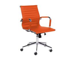 Cadeira Esteirinha Diretor Laranja em material sintético - Base Giratória Cromada - Modelo D823-4B-G - 2% OFF no Frete