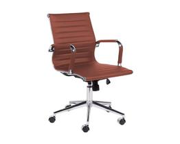 Cadeira Esteirinha Diretor Marrom em material sintético - Base Giratória Cromada - Modelo D823-4B-E - 2% OFF no Frete
