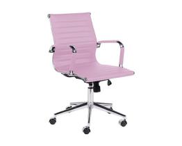 Cadeira Esteirinha Diretor Rosa em material sintético - Base Giratória Cromada - Modelo D823-4B-I - 2% OFF no Frete