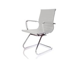 Cadeira Esteirinha Espera Branca em material sintético - Base FIXA Cromada (6% OFF no Frete)
