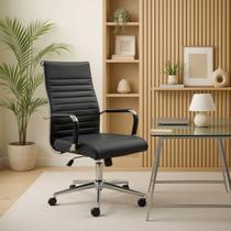 Cadeira Esteirinha Presidente Charles Eames Escritório Couro