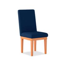 Cadeira Estofada Alice Para Mesa de Jantar Suede Azul - Madeira Prima Deccor