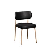 Cadeira Estofada Camila Para Sala Jantar em Aço Est Dourada Assento e Encosto Preto Onix - EdeCasaMoveis Cadeira Estofada Camila Para Sala Jantar em Aço Est Dourada Assento e Encosto Preto Onix - EdeCasaMoveis