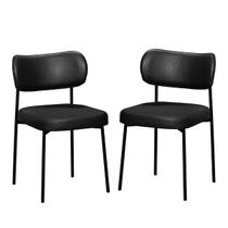 Cadeira Estofada Camila Para Sala Jantar em Aço Est Preta Assento e Encosto Preto Onix- EdeCasaMoveis Cadeira Estofada Camila Para Sala Jantar em Aço Est Preta Assento e Encosto Preto Onix- EdeCasaMoveis