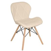 Cadeira estofada Charles Eames Eiffel Slim Wood confort