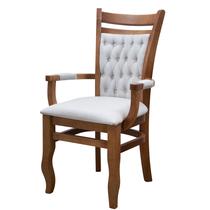 Cadeira Estofada com Braço Europa Linho/Chocolate