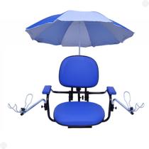 Cadeira Estofada Com Braço Para Barco C/ Acessórios Azul