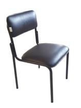 Cadeira Estofada Courvim Preto Cadeira Estofada Courvim Preto