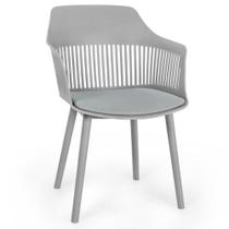 Cadeira Estofada de Jantar Marcela - Cinza