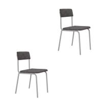 Cadeira Estofada Fixa Empilhável Fit C/02 Un. Pés Brancos Tecido Cadeira Estofada Fixa Empilhável Fit C/02 Un. Pés Brancos Tecido