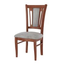 Cadeira Estofada Munike 50 x 102 Cm Madeira Maciça Imbuia Linho Cinza L55 - RMI