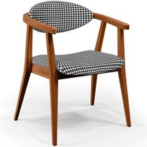 Cadeira Estofada Para Sala de Estar Jantar Cecília B04 Pied Poule Lyam Decor Cadeira Estofada Para Sala de Estar Jantar Cecília B04 Pied Poule Lyam Decor