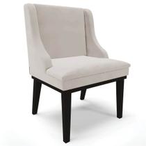 Cadeira Estofada para Sala de Jantar Base Fixa de Madeira Preto Lia Veludo Cinza - Ibiza Cadeira Estofada para Sala de Jantar Base Fixa de Madeira Preto Lia Veludo Cinza - Ibiza