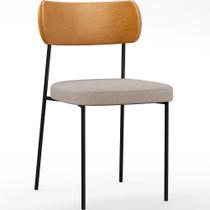 Cadeira Estofada Para Sala De Jantar Melina L02 Whisky Bege