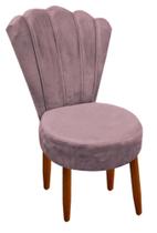 Cadeira Estofada Suede Encosto Concha Anna
