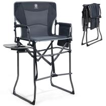 Cadeira EVER ADVANCED Cadeira de acampamento dobrável de 30,7" de altura cinza