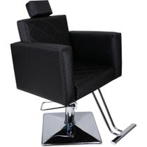 Cadeira Evidence Fixa Base Quadrada para Salão Preto 3D