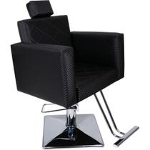 Cadeira Evidence Fixa Base Quadrada para Salão - Preto 3D - Moveis e companhia