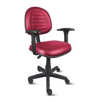 Cadeira exec. ômega c/ costura em base giratória c/ braço regulável - revestimento viena rosa- pp18