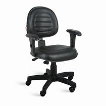 Cadeira Executiva Back System Braços Revestimento Sintético Preto Ônix