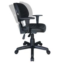Cadeira Executiva Back System COSTURADA com Braços Reguláveis Cor Preta - Martiflex
