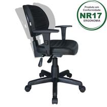 Cadeira Executiva Back System COSTURADA com Braços Reguláveis Cor Preta