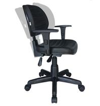 Cadeira Executiva Back System COSTURADA com Braços Reguláveis - Cor Preta