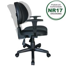 Cadeira Executiva Back System Lisa c/ Braços reguláveis - Cor Preta - martiflex
