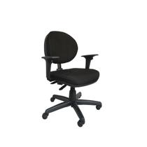 Cadeira Executiva Back System Operativa c/ Braços Reguláveis Revestimento Tecido com Costura Plaxmetal Preta