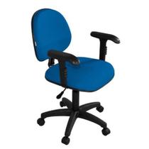 Cadeira Executiva Com Braços Reguláveis Tecido Azul