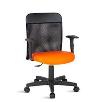 Cadeira Executiva com Tela no Encosto Linha Turim Laranja - Design Office Móveis