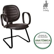 Cadeira Executiva Costurada fixa c/ Braço corsa Base em 'S' - 22113 Cadeira Executiva Costurada fixa c/ Braço corsa Base em 'S' - 22113