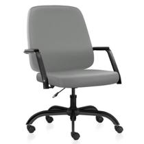Cadeira Executiva Diretor Base Giratória Hub F02 Sintético Cinza - Lyam Decor Cadeira Executiva Diretor Base Giratória Hub F02 Sintético Cinza - Lyam Decor