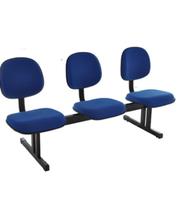 Cadeira Executiva em longarina com 3 lugares Linha Robust Azul