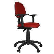 Cadeira executiva ergonômica nr 17 tecido vermelho com preto com braços reguláveis - Ultra Móveis