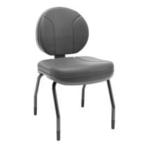 Cadeira Executiva Fixa Aproximaçao 4 Pes Couro Preto - Plaxmetal