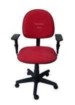 Cadeira executiva giratoria com braço de regulagem de altura e pistão a gás com base de ferro tecido vermelho Cadeira executiva giratoria com braço de regulagem de altura e pistão a gás com base de ferro tecido vermelho