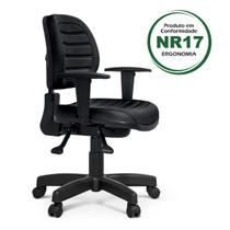 Cadeira Executiva Giratória Martiflex Internauta Premium NR17 N-INT6022PT25COPT Revestimento Sintético Preto