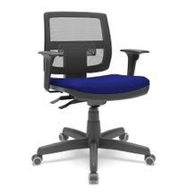 Cadeira Executiva Giratória Para Escritório Brizza Tela Ergonômica Com Certificado NR17 Crepe Azul Cadeira Executiva Giratória Para Escritório Brizza Tela Ergonômica Com Certificado NR17 Crepe Azul