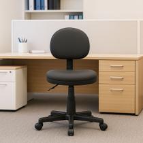 Cadeira Executiva Giratória Sem Braços Preta - Com Lâmina e Base Secretária