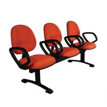 Cadeira Executiva Longarina 3 Lugares Office Plus Vermelho