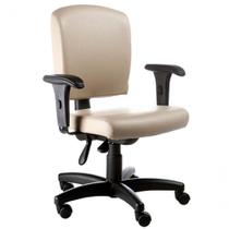 Cadeira Executiva Luxuosa Com Braços Fixos Linha Alpha Bege Cadeira Executiva Luxuosa Com Braços Fixos Linha Alpha Bege