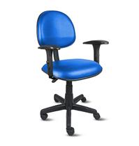 Cadeira executiva ômega em base giratória com braco regulável - revestimento viena - azul- pp07