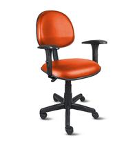 Cadeira executiva ômega em base giratória com braco regulável - revestimento viena - laranja- pp07