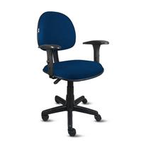 Cadeira executiva omega em base giratória com braço regulável - tecido crepe azul - pp08