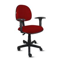 Cadeira executiva omega em base giratória com braço regulável - tecido crepe vermelho - pp08 Cadeira executiva omega em base giratória com braço regulável - tecido crepe vermelho - pp08