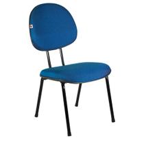 Cadeira Executiva Pé Palito Tecido Azul Com Preto