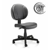 Cadeira Executiva PLUS COSTURADA s/ Braços - material sintético - COR PRETO - PLAXMETAL - 32979